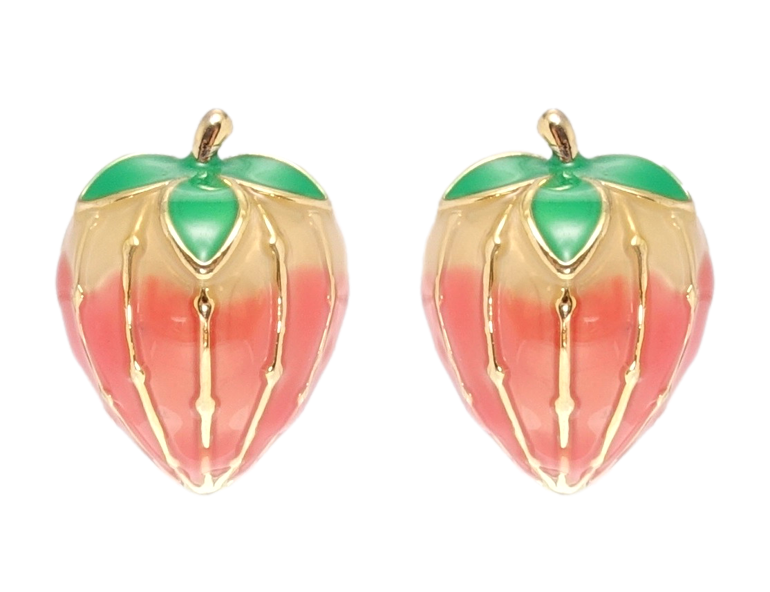 Сережки Xuping QQMM Позолота 14K пусети "Ягідки з емаллю"