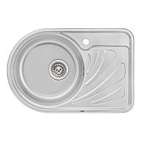 Кухонна мийка Qtap 6744L 0,8 мм dekor (QT6744LMICDEC08)