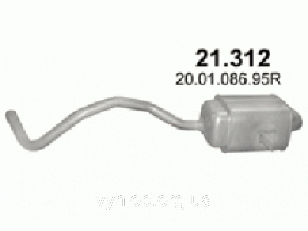 Глушач задній (кінцевий, основний) Рено Меган (Renault Megane) III 1.5D, 1.9D 08 (21.312) — Polmostrow