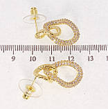 Сережки Xuping QQMM Позолота 14K пусети "Інкрустація цирконієм", фото 3