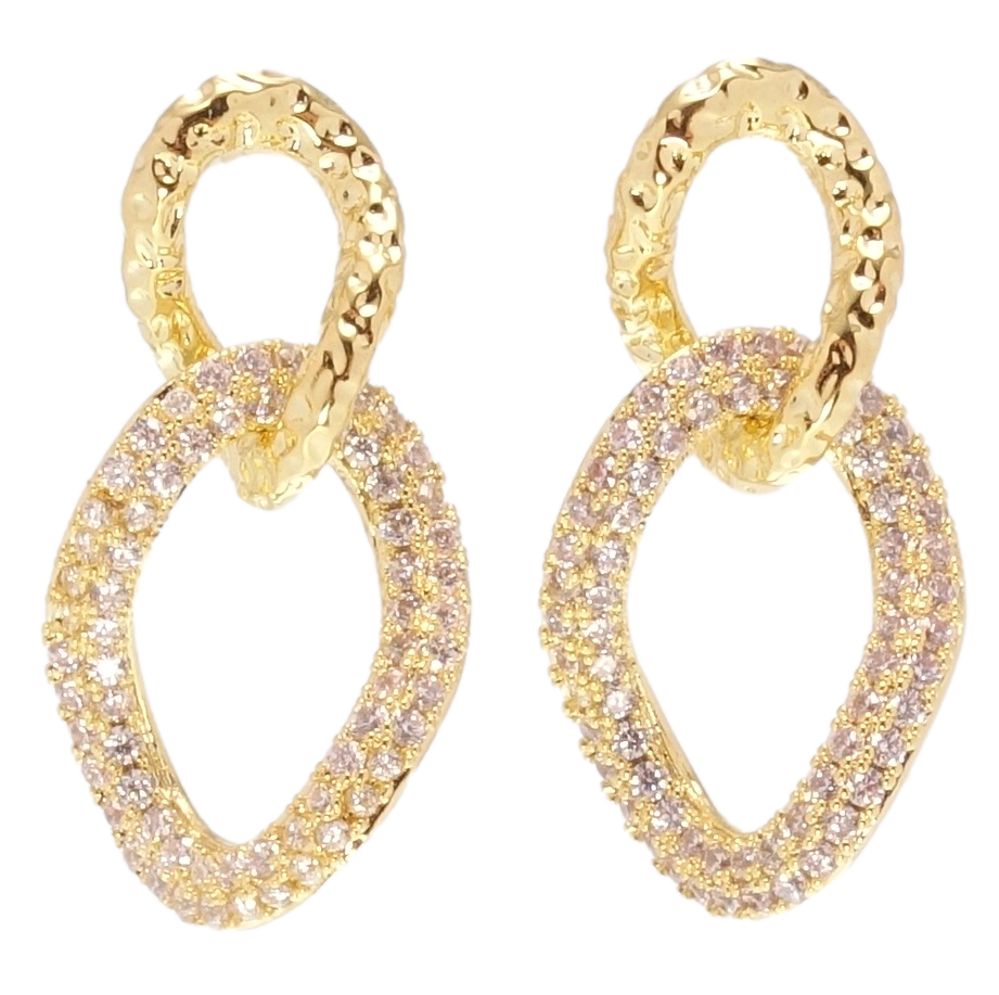 Сережки Xuping QQMM Позолота 14K пусети "Інкрустація цирконієм"