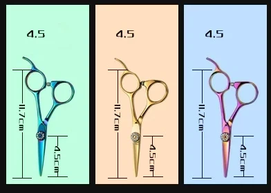 Професійні перукарські ножиці для стриження 4.5 дюйма Японія JP440C Univinlions Фіолетово бірюзовий