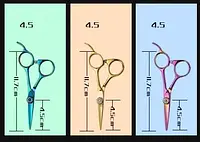 Профессиональные парикмахерские ножницы для стрижки 4.5 дюйма Япония JP440C Univinlions Фиолетово бирюзовый (переливание цветов)