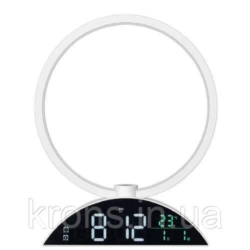 Лампа нічник годинник, LED будильник з підсвіткою, 11 мелодій, календар, фото 1