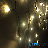 Світлодіодна гірлянда вулична Бахрома Flash 3x0.6 м 100LED Каучук Теплий білий на чорному дроті, фото 3