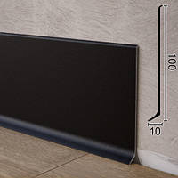 Чорний алюмінієвий плінтус для підлоги Sintezal P-100, 100х10х2500мм.