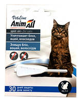 Краплі для кішок і собак 4-10 кг (від бліх, вошей, волосоїдів) AnimAll VetLine spot-on спот-он, 1 піпетка 1 мл