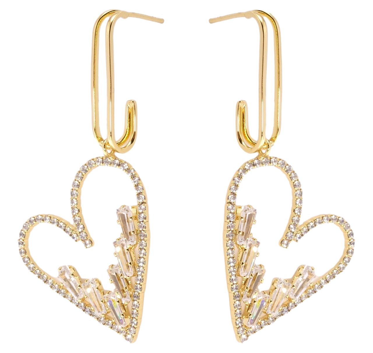 Сережки Xuping QQMM Позолота 14K пусети "Сердечки"