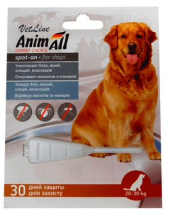 Фото - Лекарства и витамины AnimAll Капли для собак 20-30 кг   VetLine spot-o (от блох, вшей, власоедов)