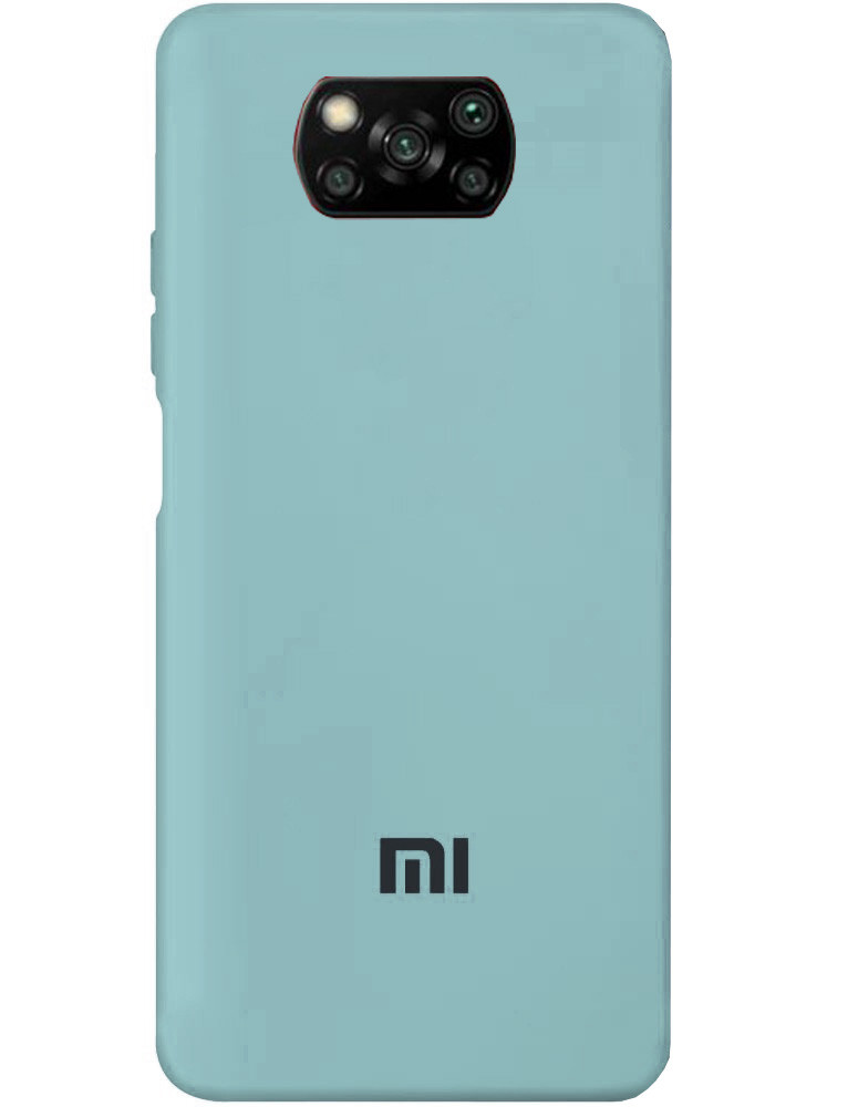 Чохол Silicone case Premium для Xiaomi Poco X3 Sea Blue (02) бірюза