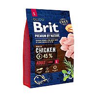 Сухой корм для собак Brit Premium Dog Adult L для крупных пород с курицей 3 кг
