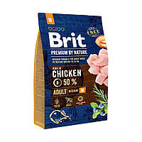 Сухой корм для собак Brit Premium Dog Adult M для средних пород с курицей 3 кг