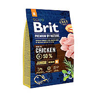 Сухой корм для щенков Brit Premium Dog Junior M для молодых собак средних пород с курицей 3 кг