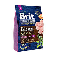 Сухой корм для щенков Brit Premium Dog Junior S для молодых собак малых пород с курицей 3 кг
