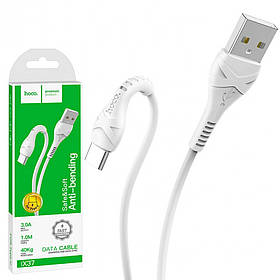 Кабель USB/TYPE-C "HOCO X37" Cool Power 1метр White (3 А)