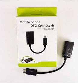 OTG кабель USB на microUSB S-K07 Black (box)