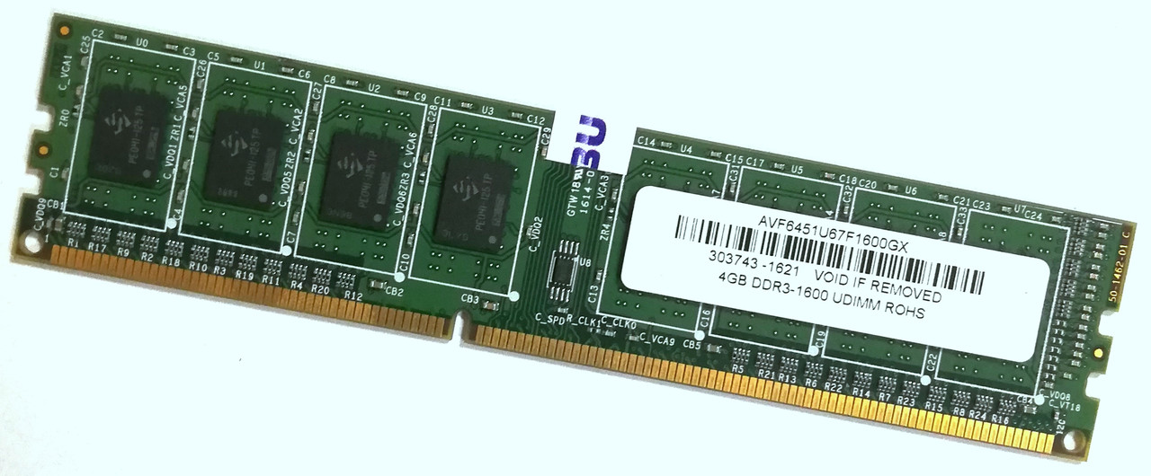 Оперативна пам'ять Avant DDR3 4Gb 1600MHz PC3-12800U 1Rx8 CL11 1.5 V (AVF6451U67F1600GX) Mix Б/В