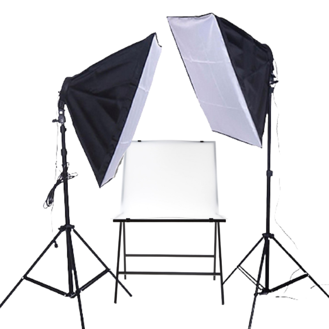 Набір студійного світла для предметної зйомки Prolighting (2 софтбокса 50x70 + стіл), фото 1