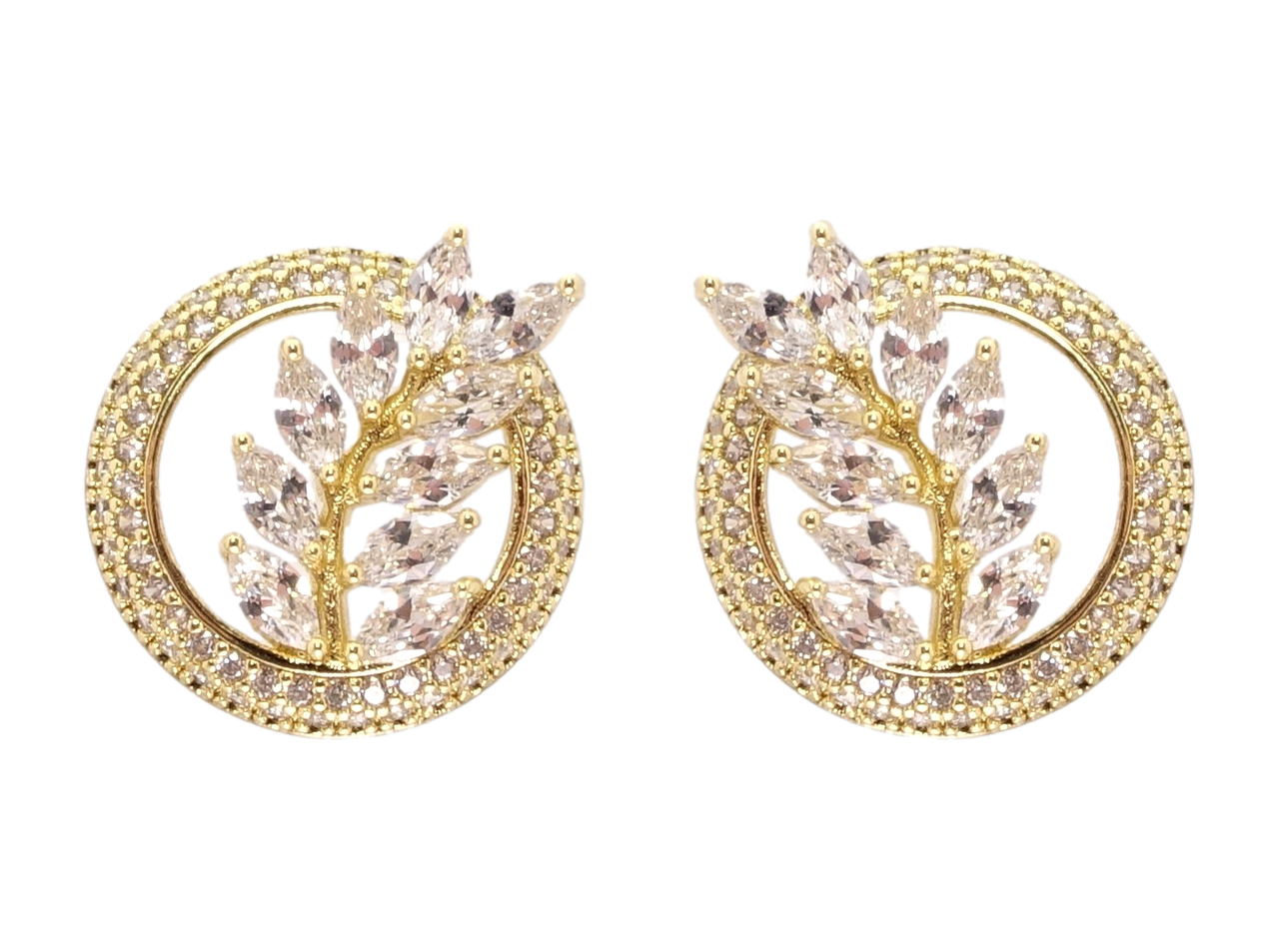 Сережки Xuping QQMM Позолота 14K пусети "Кристальні гілочки"