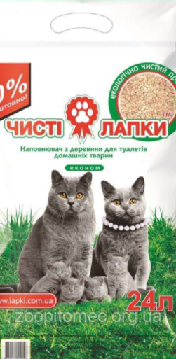 Чисті лапки наповнювач універсальний деревний, 20 кг, фото 1