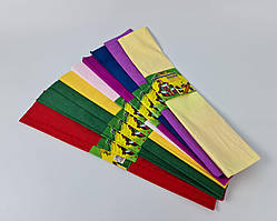 Папір креповий 50x200см. (10 кольорів,) асорті (1 пачка)