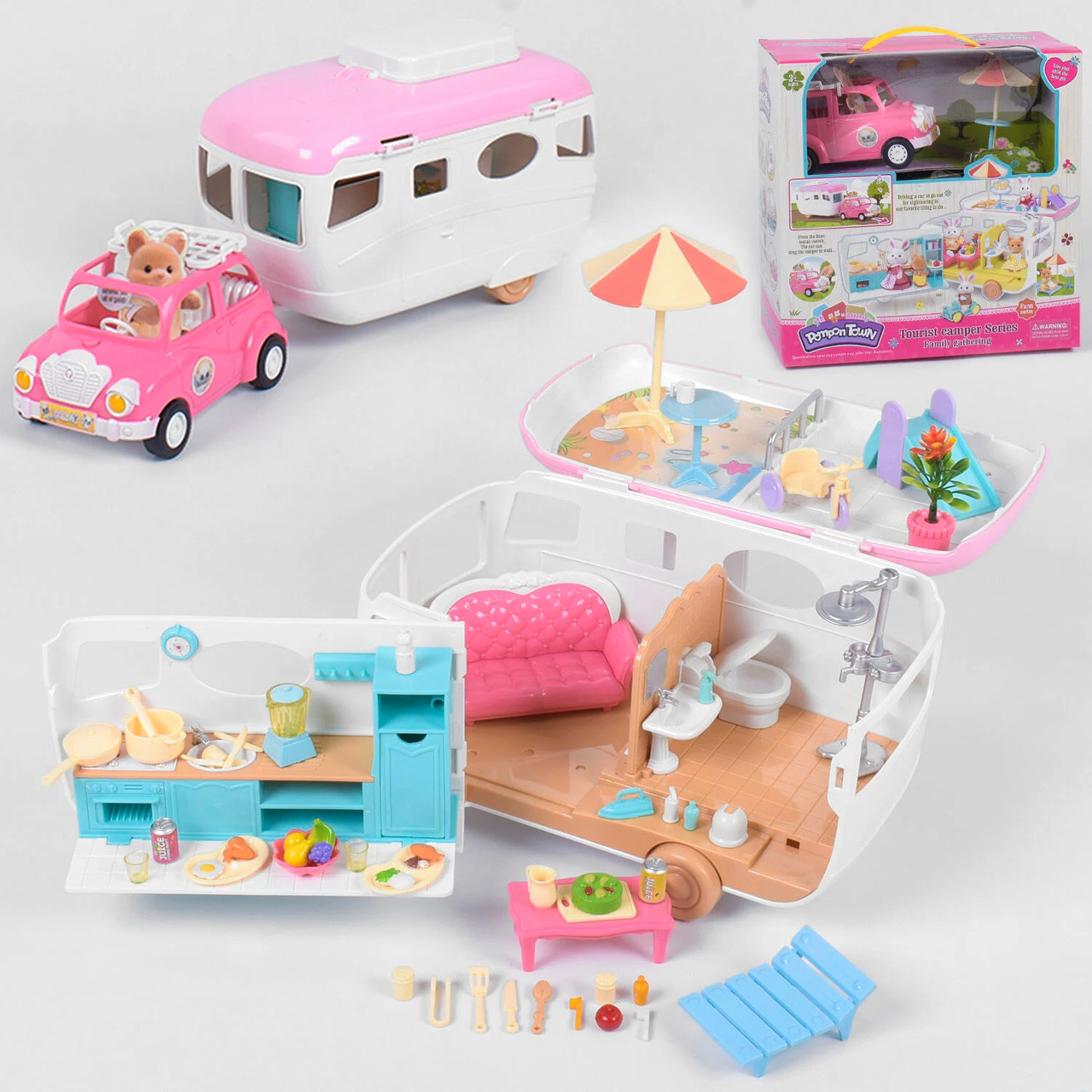 Дом на Колесах Кемпер "Счастливая Семья" (машинка, Мебель, Аксессуары ...