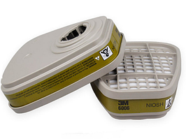 Вугільний змінний картридж для маски 3M 6006CH, подвійний фільтр захист від органічних парів кислого газу