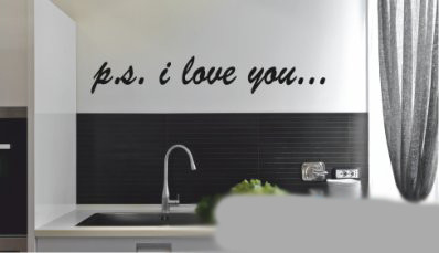 Наклейка на стіну «p.s. я люблю тебе»