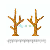 Роги оленя з блискітками ЗОЛОТО, 7х4 см, пара