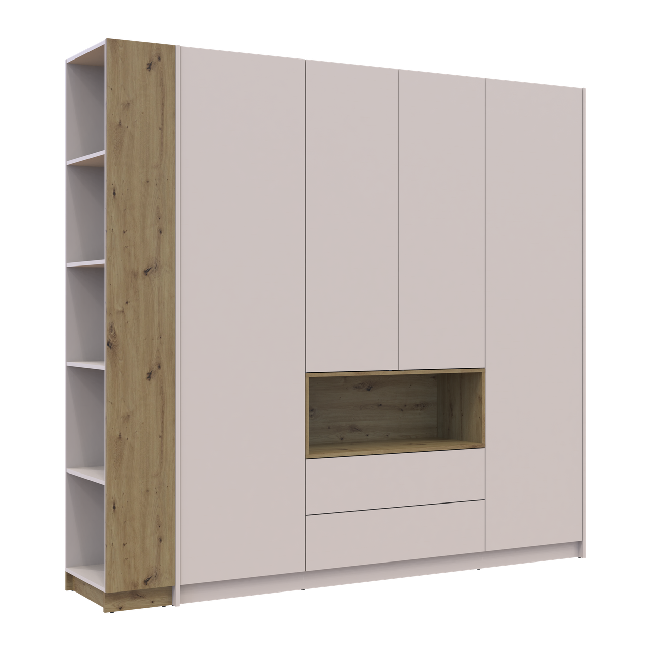 Шафа для одягу з нішею та етажеркою Doros Дейл Кашемір/Дуб Артізан 4 ДСП 234х52х220 (42005159) 7