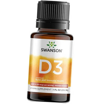 Вітамін Д Swanson D3 2,000 IU (50 mcg) 29,6 ml, фото 1