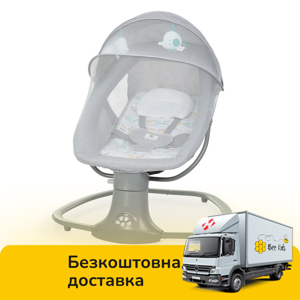 Центр шезлонг Mastela 8104 Сірий для хлопчика (бірюзові елементи), фото 1