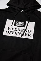 Худи Weekend Offender HOODIE черное Кенгуру мужское трикотажное с логотипом Викенд Оффендер Кофта с капюшоном