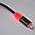 Кабель для айфона "Cable LED model 4760" Чорний, провід Lightning для зарядки айфона з підсвічуванням 95см, фото 6