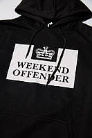 Худи Weekend Offender HOODIE черное Кенгуру мужское трикотажное с логотипом Викенд Оффендер Кофта с капюшоном S, 46, Весна/осень