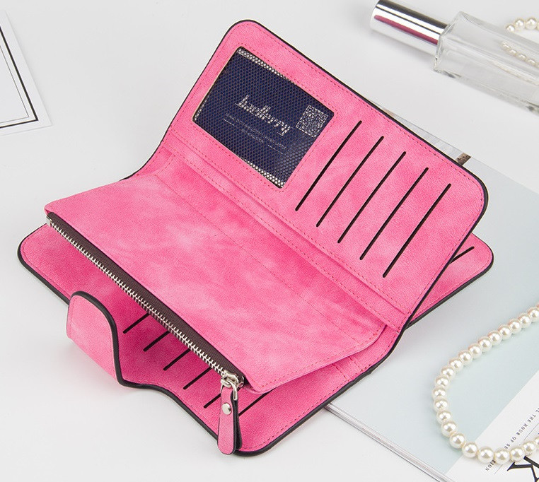 Жіночий гаманець портмоне клатч Baellerry Forever Large N2345 замшевий (Рожевий)