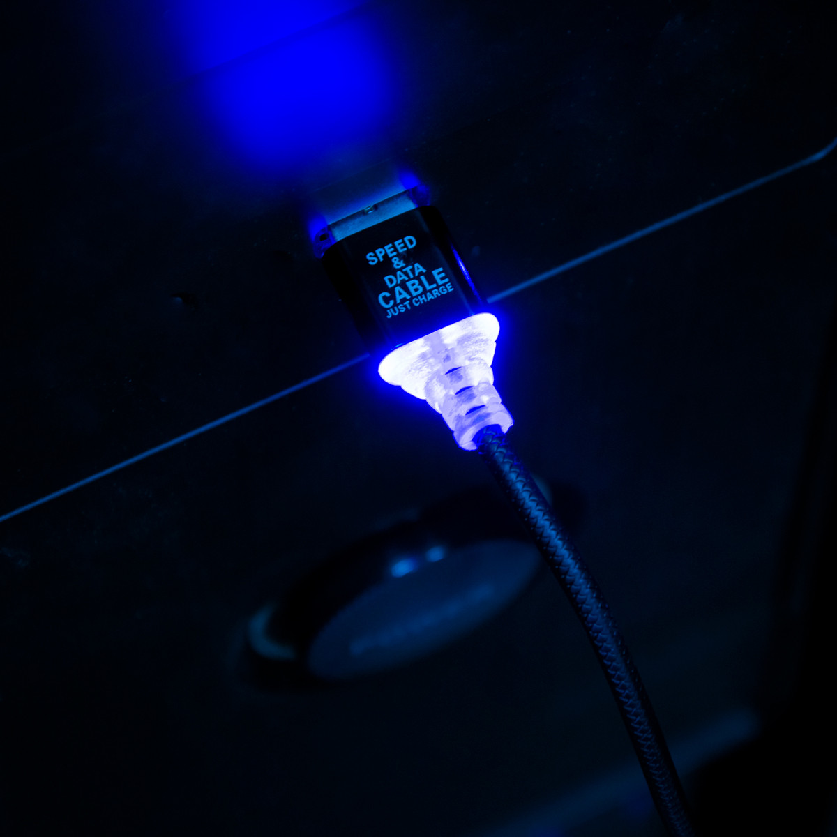 Кабель для айфона "Cable LED model 4760" Черный, провод Lightning с подсветкой - шнур зарядки айфон 95см (GK) - фото 3 - id-p1543449914