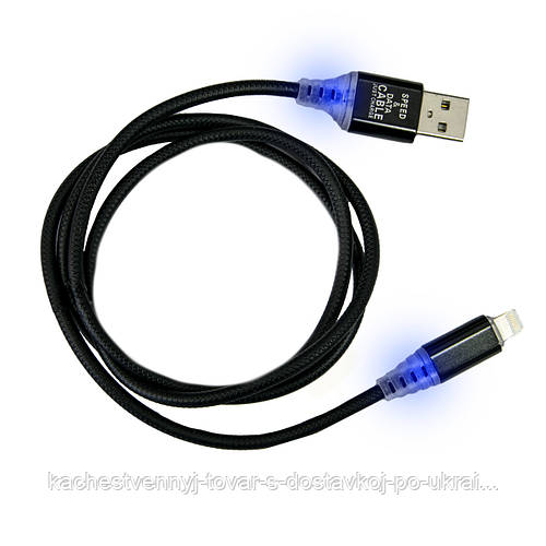 Купить Кабель для айфона "Cable LED model 4760" Черный, провод ...