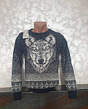 Молодіжний светр з вовком розмір M,L,XL,XXL, фото 4