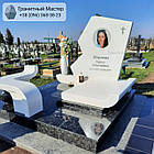 Сучасний пам'ятник з білого мармуру жінці з кольоровим портретом № 33, фото 3