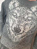 Молодіжний стильний светр з вовком розмір M,L,XL,XXL, фото 3