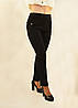 Штани жіночі офісні у великих розмірах L — 6XL ( Польща) Лосини зимові на флісі з кишенями (Чорний колір), фото 3