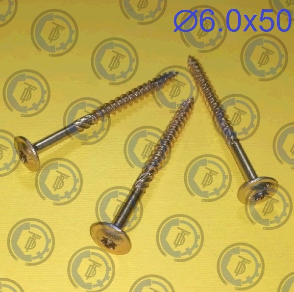 Шуруп конструкційна головка напівсфера з прес- шайбою Torx 6х50, фото 1