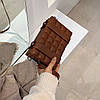 Сумка крос боді стьобана квадратом, жіночий коричневий клатч , AL-3758-76, фото 2