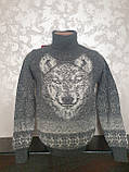 Молодіжний светр хакі з вовком розмір M,L,XL,XXL, фото 9