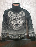 Молодіжний вовняний светр з вовком розмір M,L,XL,XXL, фото 7