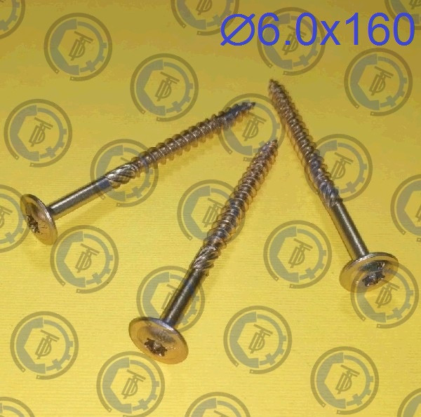 Шуруп конструкційна головка напівсфера з прес- шайбою Torx 6х160