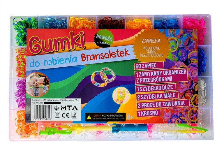 Набір гумок для плетіння браслетів із гачком MTA-133, фото 1