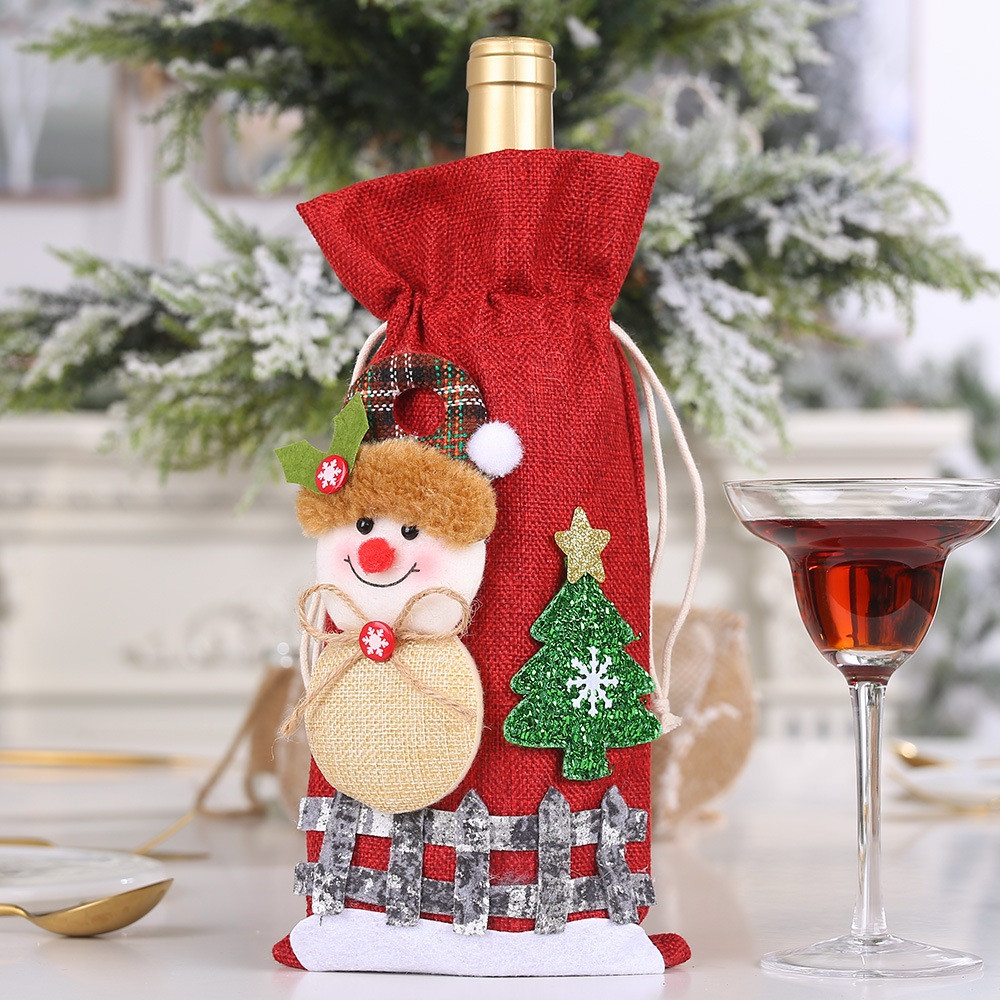 Прикраса новорічна для пляшки з нашивкою Сніговик