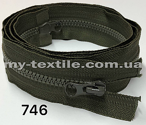 Блискавка тракторна 110 см Тип 5 <Косий зуб> два бігунки Світлий хакі